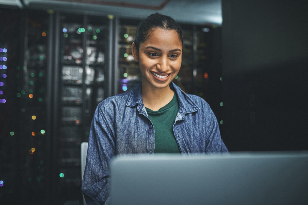 happy female IT technician